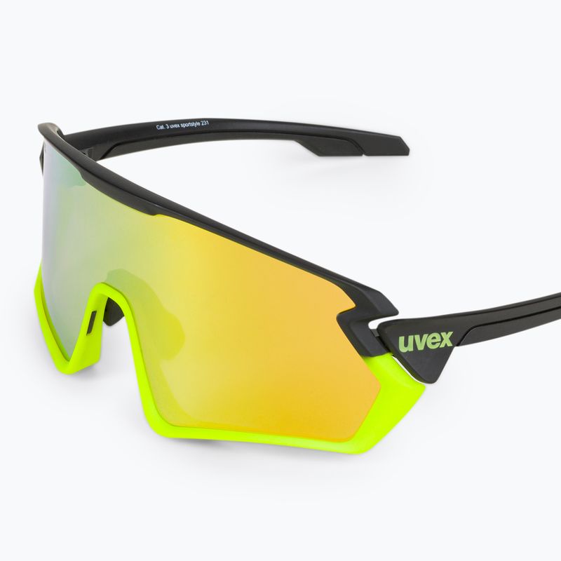 UVEX Sportstyle 231 black yellow mat/mirror yellow cycling goggles S5320652616 5