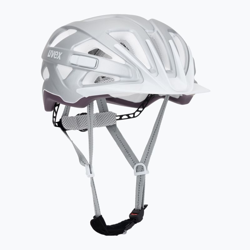 Bike helmet UVEX City Active silver/plum matt