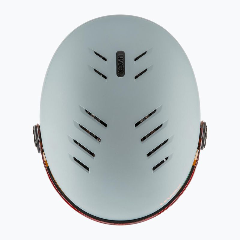 Children's ski helmet UVEX Rocket Visor Jr rhino/blush matt/mirror silver/lasergold lite 5