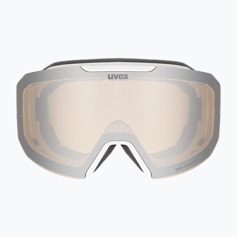 UVEX Evidnt Attract CV S2 ski goggles white matt/mirror silver/contr yellow/clear 2