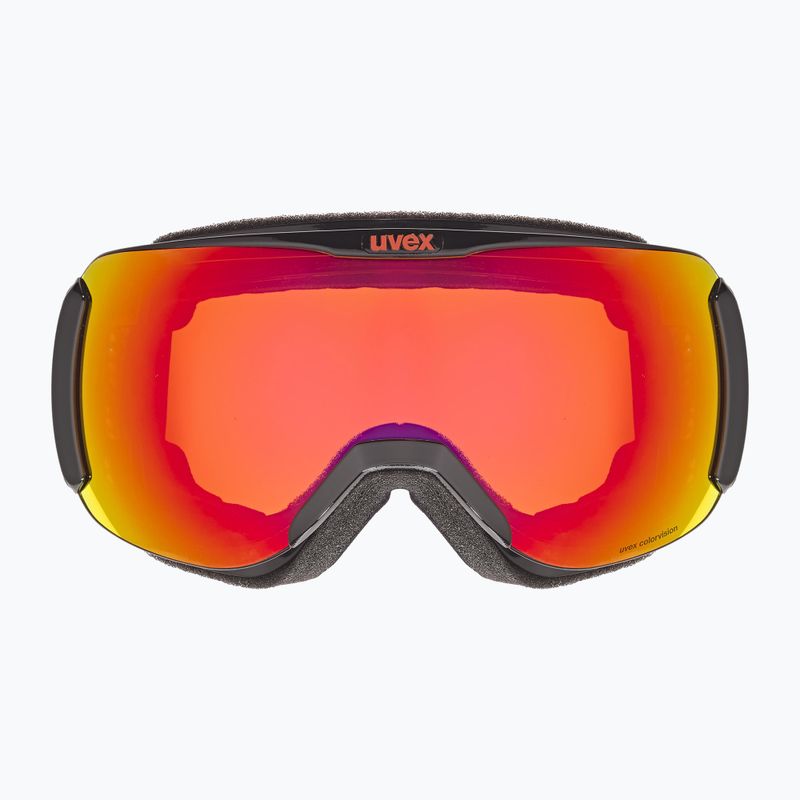 UVEX Downhill 2100 CV S2 ski goggles black shiny/mirror scarlet/colorvision orange 6
