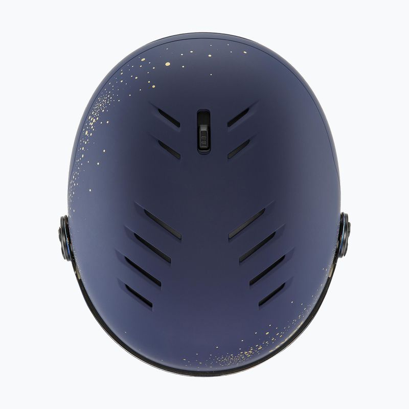 Women's ski helmet UVEX Wanted Visor WE fleece sparkles/gold matt/mirror gold smoke 8