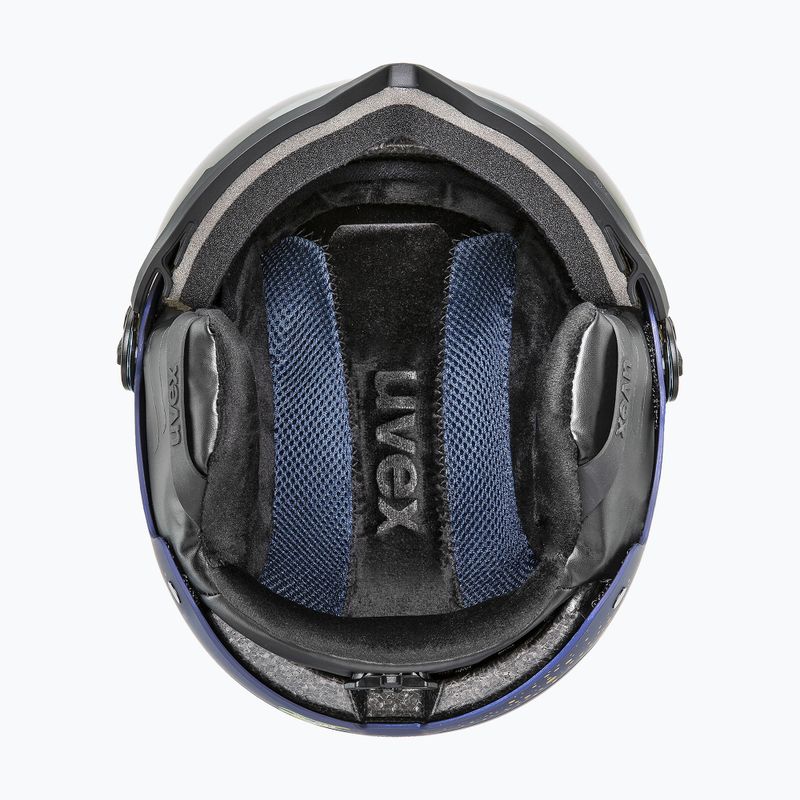 Women's ski helmet UVEX Wanted Visor WE fleece sparkles/gold matt/mirror gold smoke 9