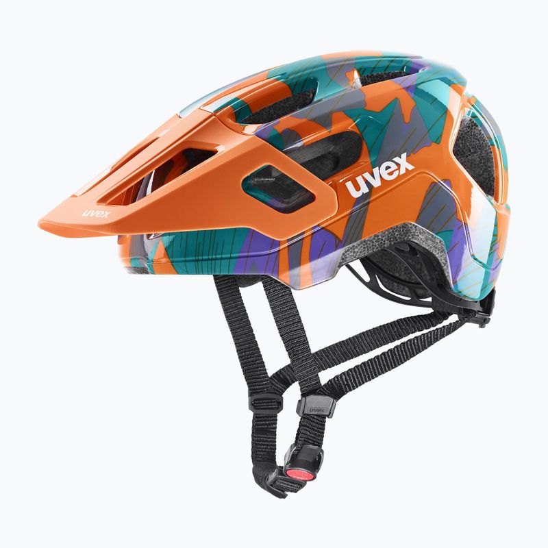 Children's bike helmet UVEX React Jr papaya camo 2