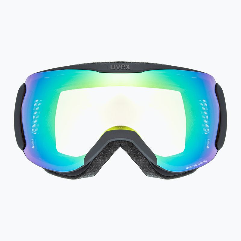 Ski goggles UVEX Downhill 2100 V black matt/mirror green clear 2