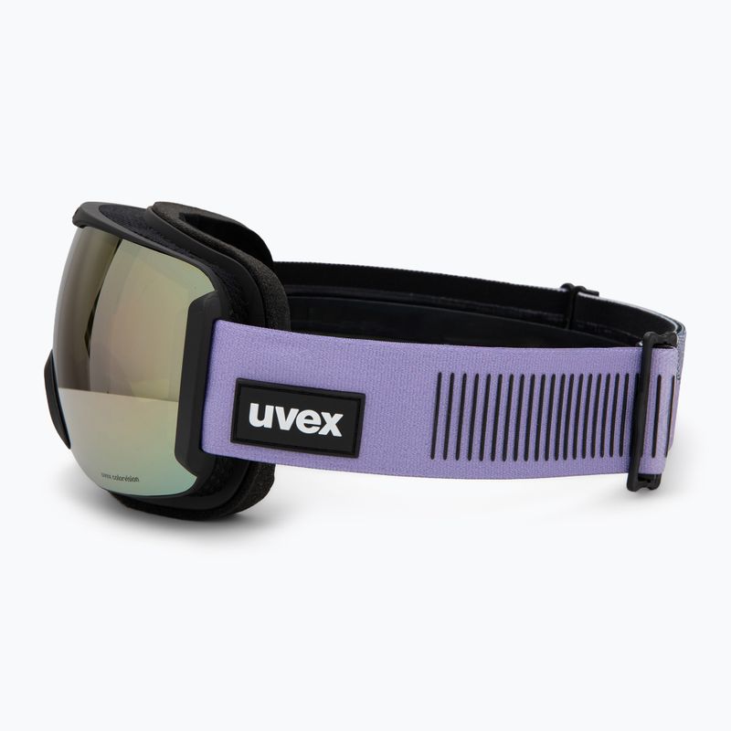 UVEX Downhill 2100 CV ski goggles black matt/mirror lavender green 4