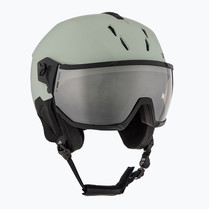 Ski helmet UVEX Instinct Visor oxid green matt/mirror silver/smoke