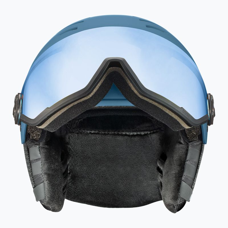 Ski helmet UVEX Wanted Visor stone blue matt/mirror blue/smoke 2