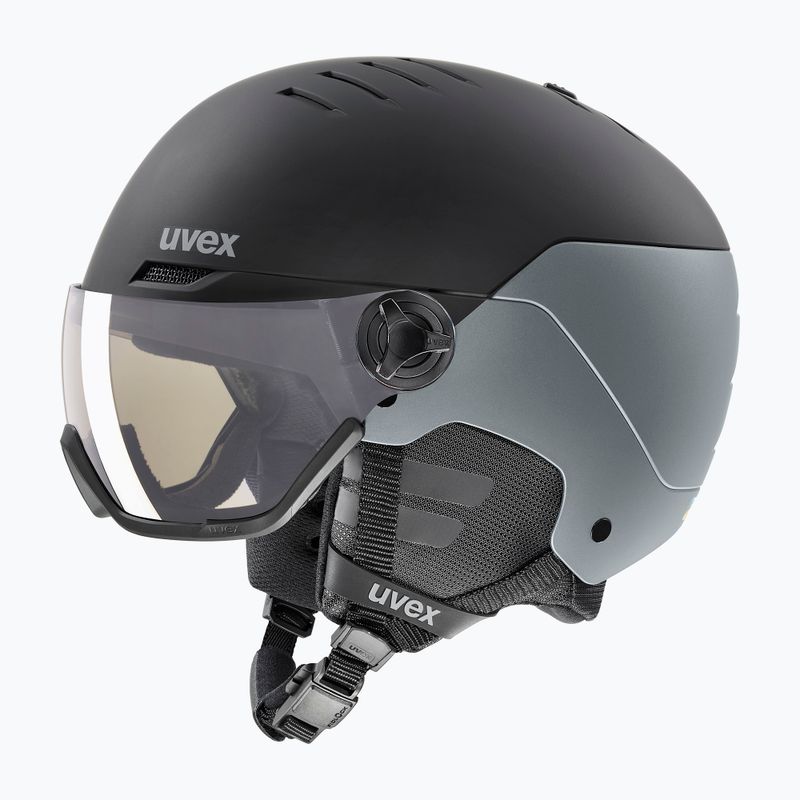 Ski helmet UVEX Wanted Visor Pro V black/silver matt