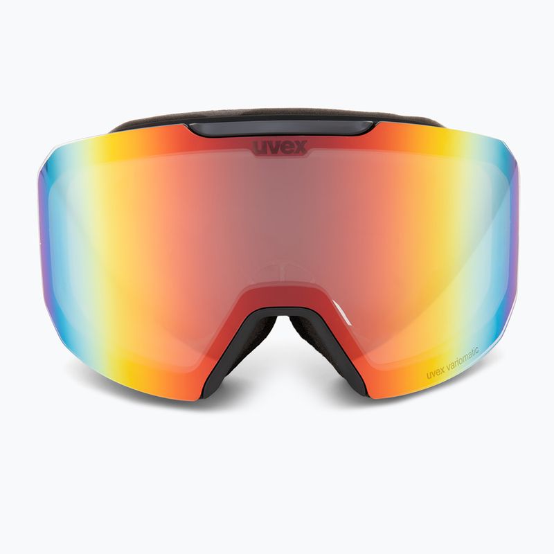 UVEX Evidnt Attract V ski goggles + case black matt/mirror rainbow clear 3
