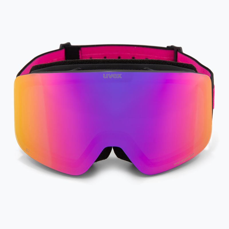 UVEX children's ski goggles Pwdr FM black matt/mirror pink green clear 2