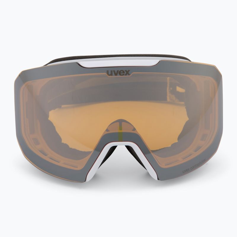 UVEX Evidnt Attract ski goggles + case white matt/mirror silver yellow clear 3
