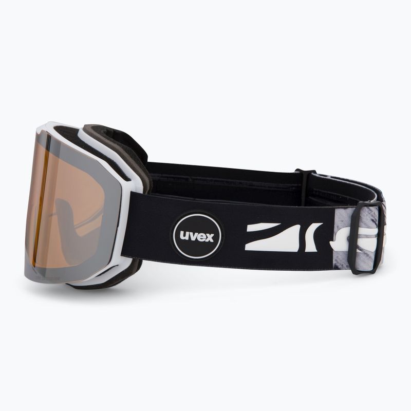 UVEX Evidnt Attract ski goggles + case white matt/mirror silver yellow clear 5
