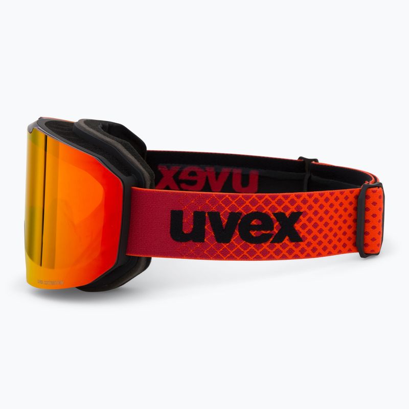 UVEX Evidnt Attract ski goggles + case black matt/mirror red orange clear 5