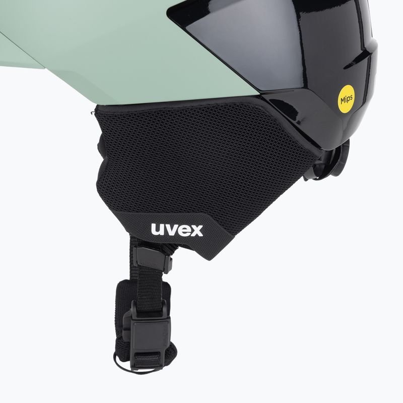 UVEX Levitate MIPS ski helmet oxid green/black matt 8