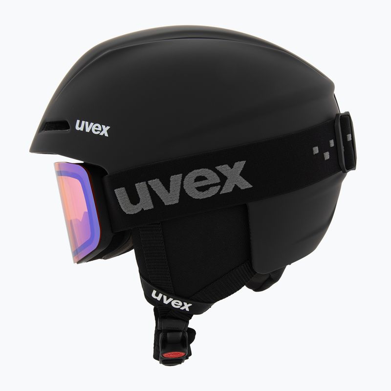 Children's ski helmet UVEX Viti Set + goggles Speedy Pro black matt/mirror green/yellow/clear 3