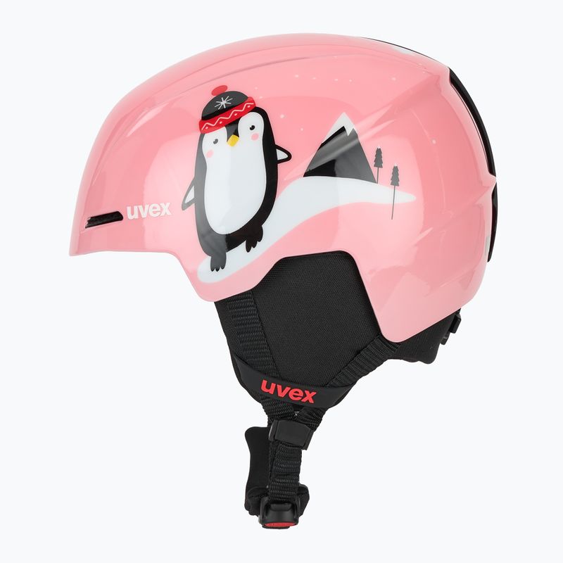 Children's ski helmet UVEX Viti Set + goggles Speedy Pro pink penguin/lasergold lite 3