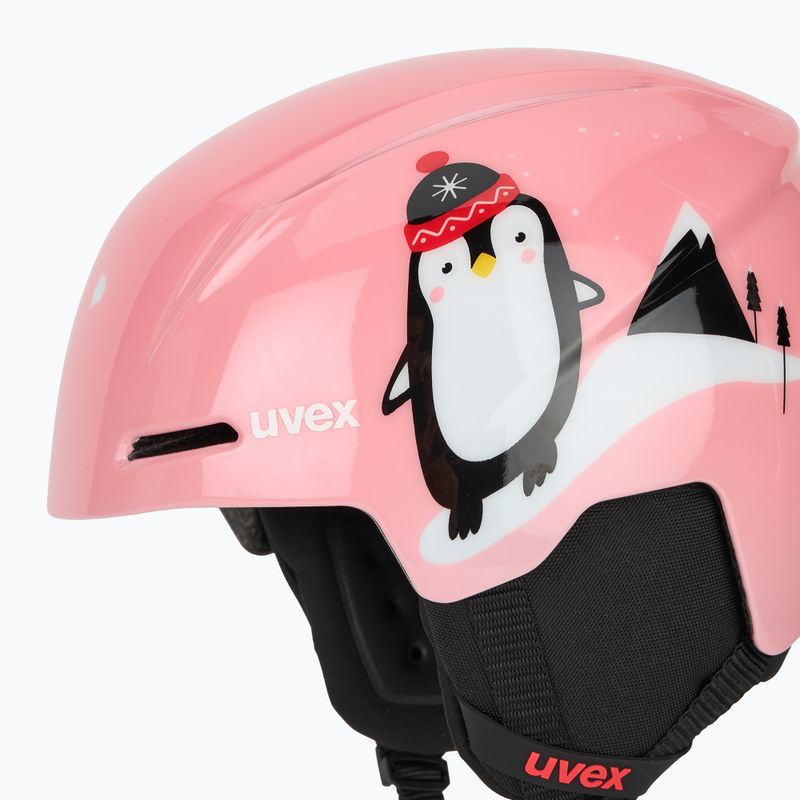 Children's ski helmet UVEX Viti Set + goggles Speedy Pro pink penguin/lasergold lite 7