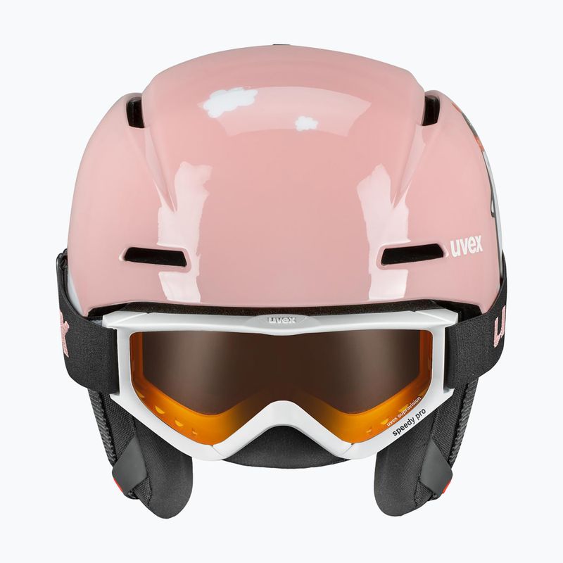 Children's ski helmet UVEX Viti Set + goggles Speedy Pro pink penguin/lasergold lite 2