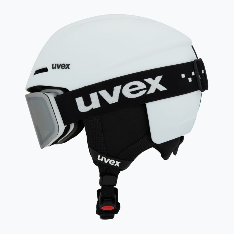Children's ski helmet UVEX Viti Set + goggles Speedy Pro white matt/mirror silver/green/clear 3