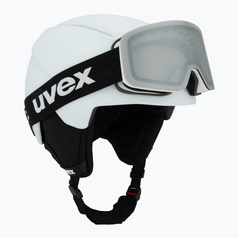 Children's ski helmet UVEX Viti Set + goggles Speedy Pro white matt/mirror silver/green/clear 9