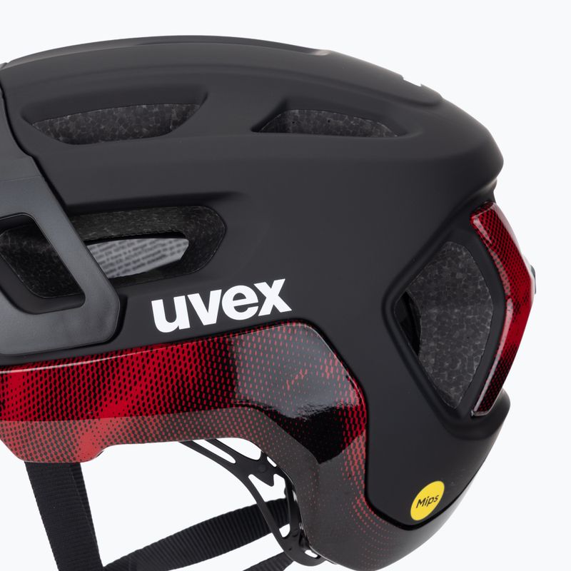UVEX React MIPS bike helmet black/ruby red matt 8