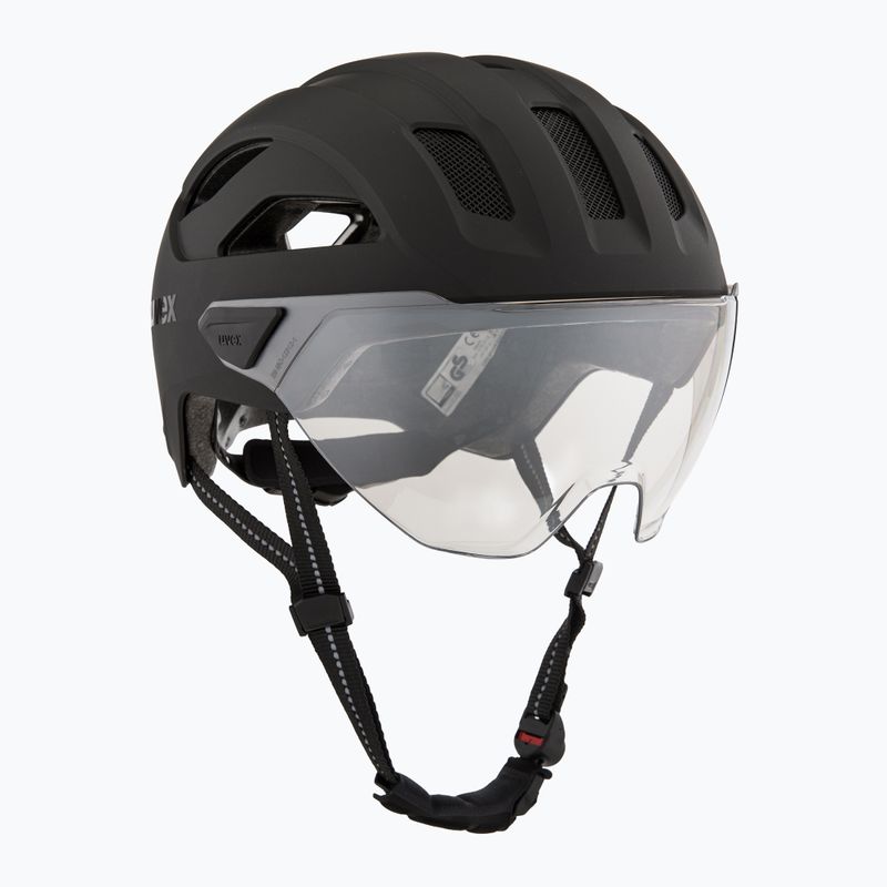 Bike helmet UVEX Stride Visor black matt/litemirror silver