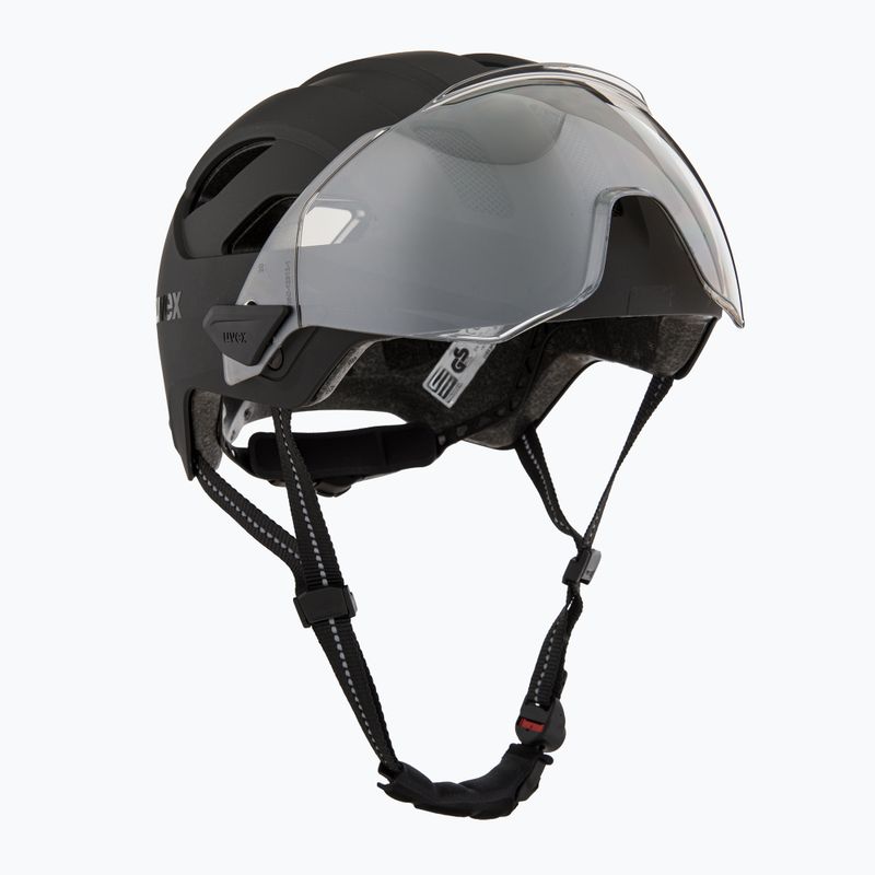 Bike helmet UVEX Stride Visor black matt/litemirror silver 9