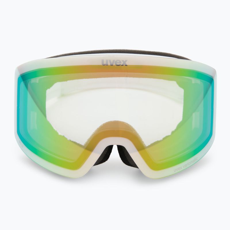 Ski goggles UVEX Provoqe V white matt/vario green mirror 2