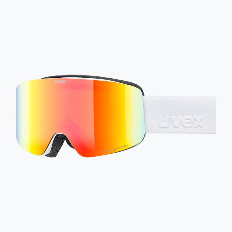Children's ski goggles UVEX Pwdr FM white matt/mirror rainbow/green/clear
