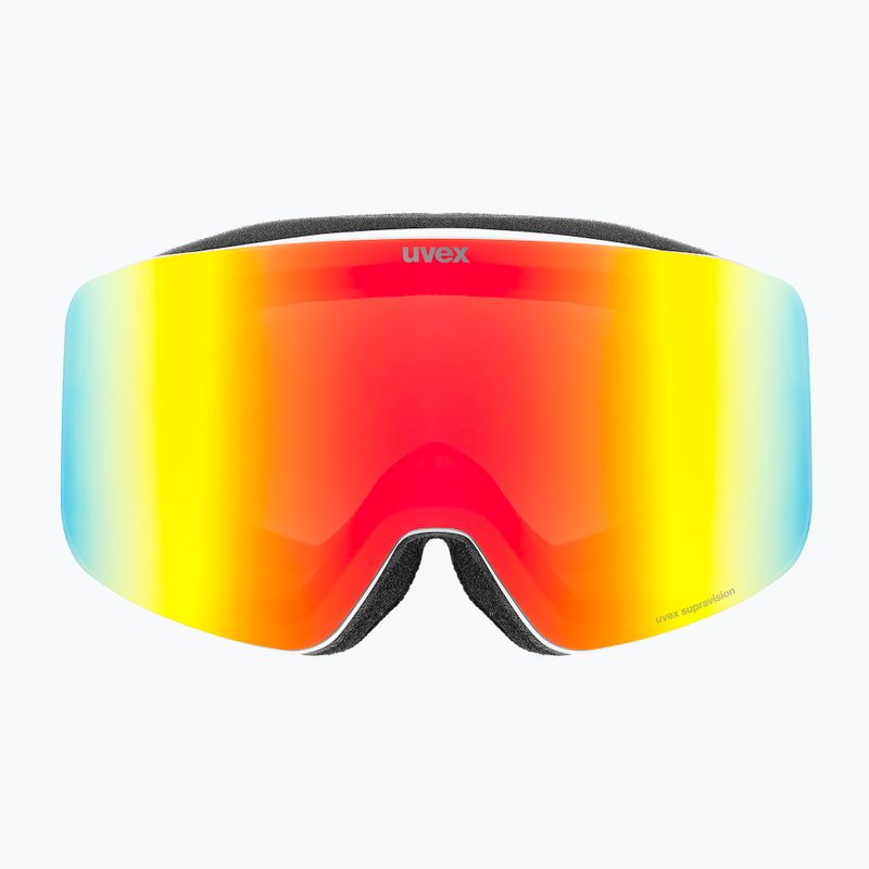 Children's ski goggles UVEX Pwdr FM white matt/mirror rainbow/green/clear 2