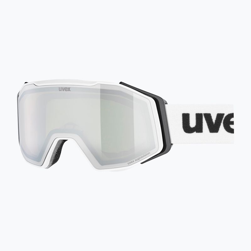 Ski goggles UVEX Gravity FM white matt/mirror silver/green/clear