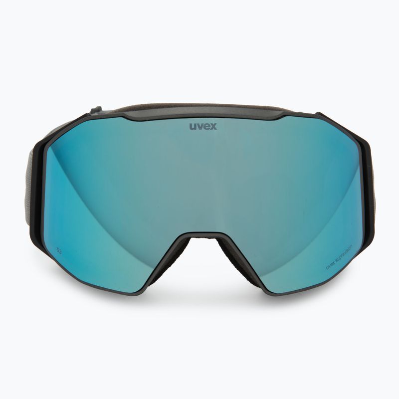 Ski goggles UVEX Gravity FM rhino matt/mirror ice/green/clear 2
