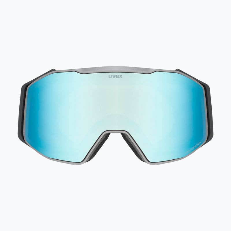 Ski goggles UVEX Gravity FM rhino matt/mirror ice/green/clear 2