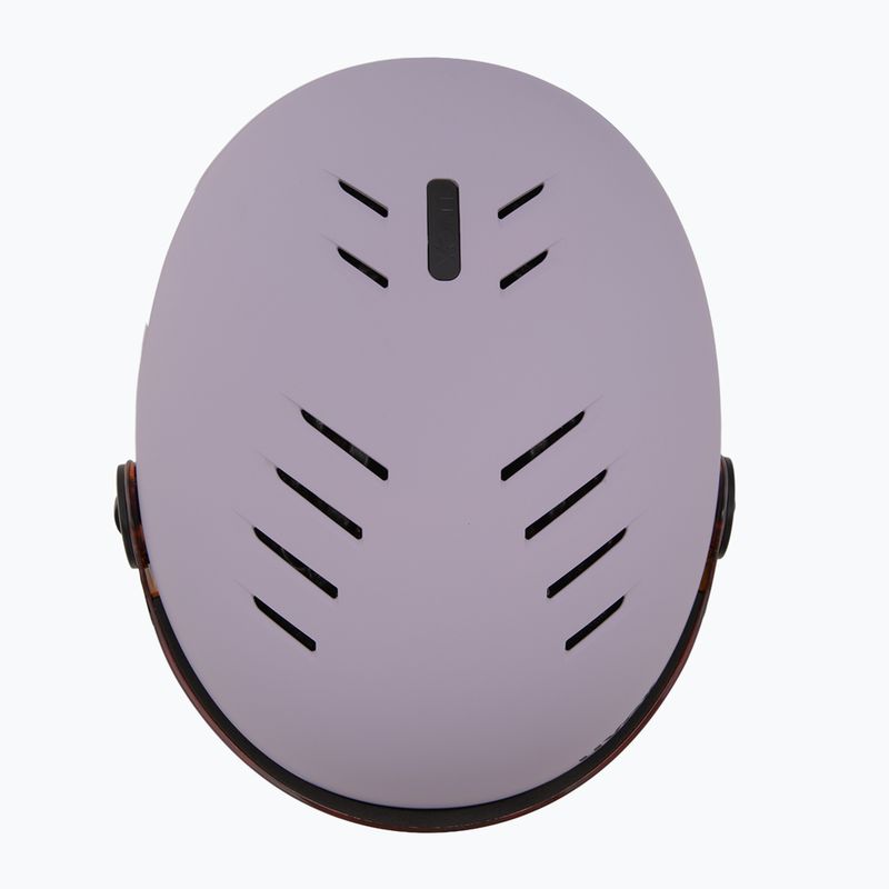 Children's ski helmet UVEX Rocket Visor Jr cool lavender abstract matt/mirrorsilver/lasergold 6