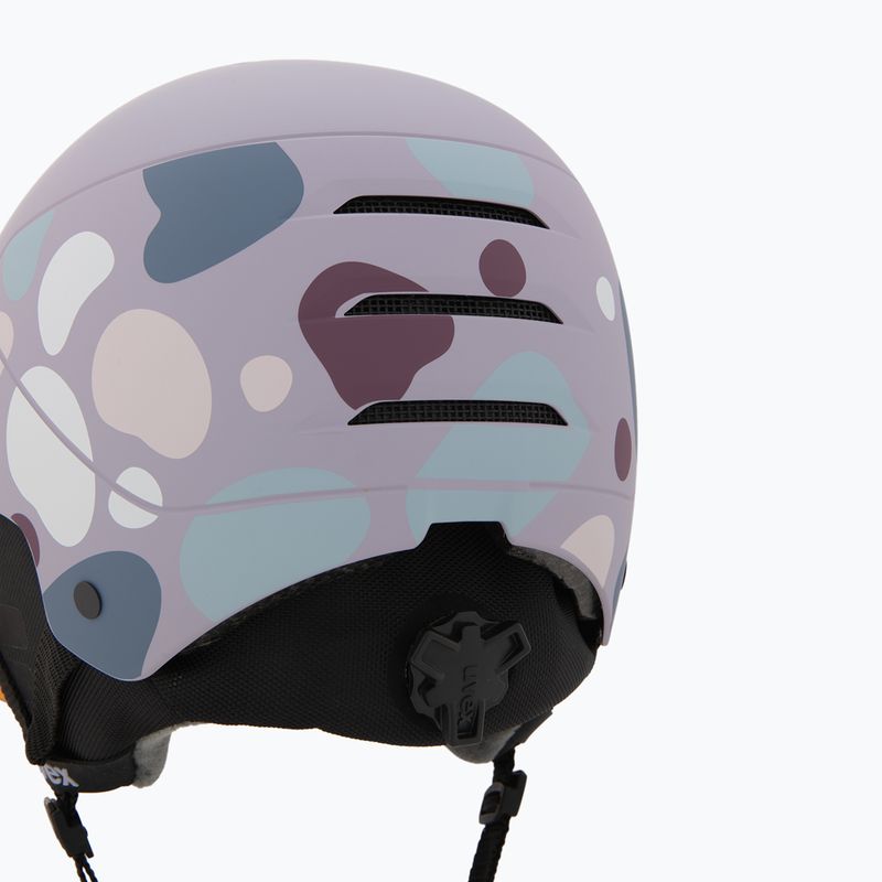 Children's ski helmet UVEX Rocket Visor Jr cool lavender abstract matt/mirrorsilver/lasergold 8