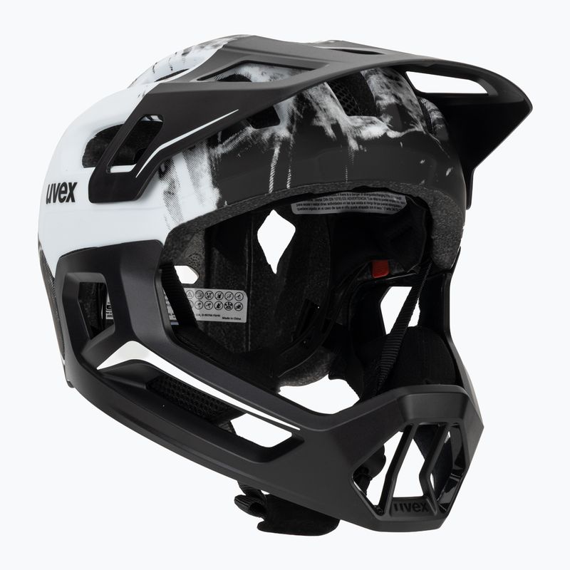Children's bike helmet UVEX React Fullface Jr black/white matt