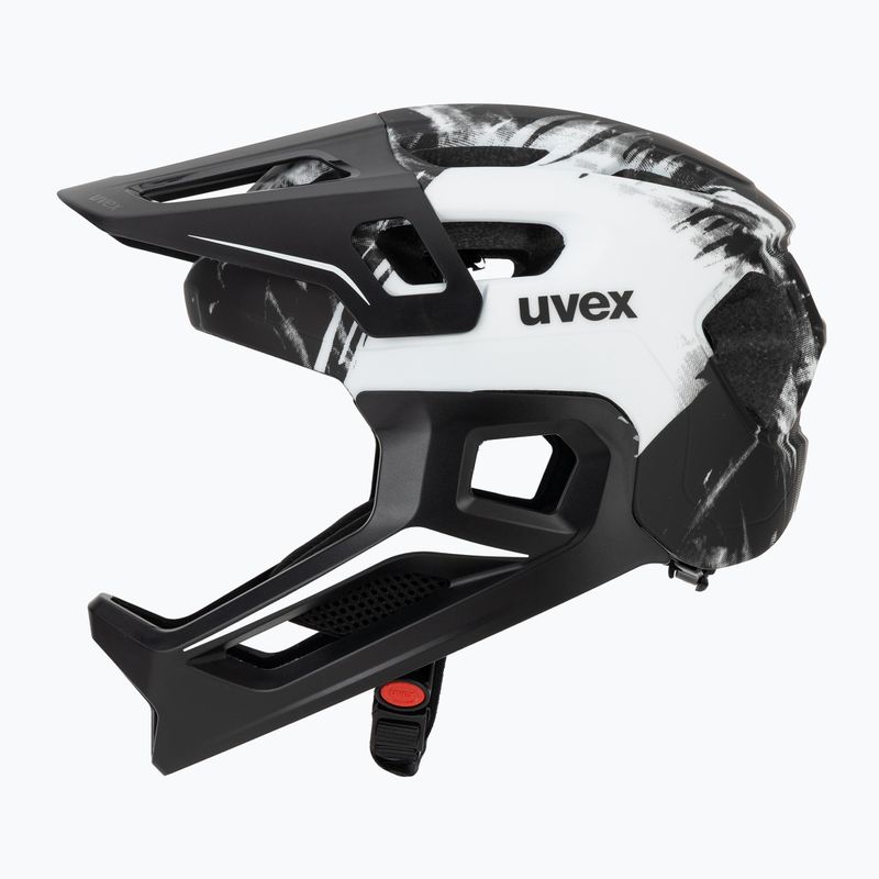 Children's bike helmet UVEX React Fullface Jr black/white matt 3