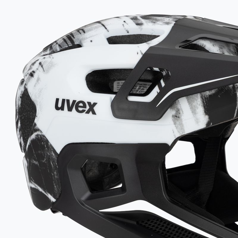 Children's bike helmet UVEX React Fullface Jr black/white matt 7