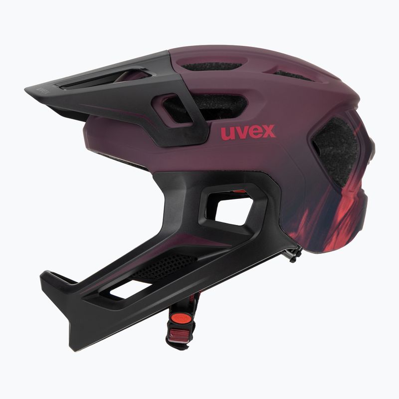 Children's bike helmet UVEX React Fullface Jr cranberry matt 3