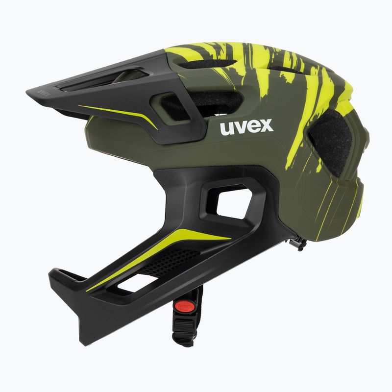 Children's bike helmet UVEX React Fullface Jr dark olive matt 3
