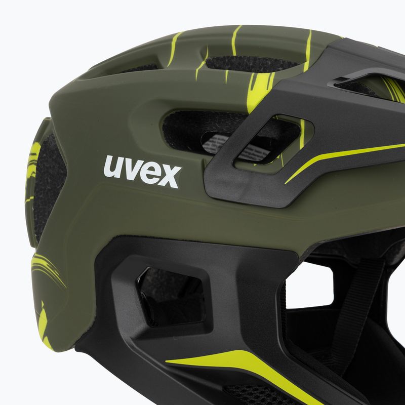Children's bike helmet UVEX React Fullface Jr dark olive matt 7