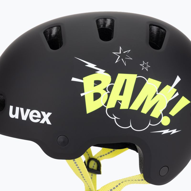 Children's helmet UVEX Kid 4 Style bam black/lime matt 7