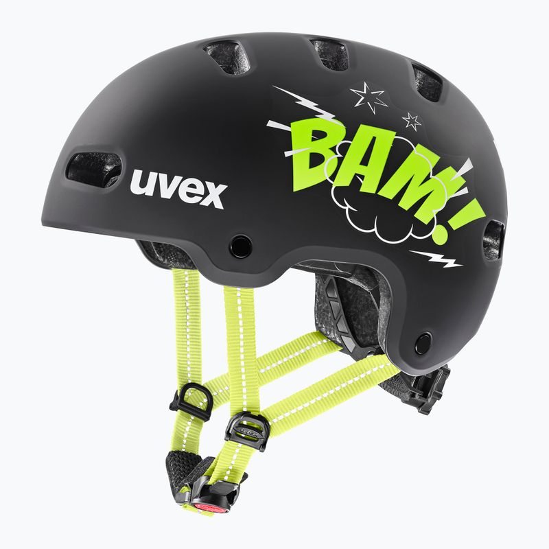 Children's helmet UVEX Kid 4 Style bam black/lime matt