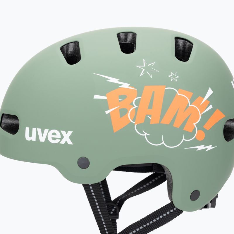 Children's helmet UVEX Kid 4 Style bam moss green/papaya matt 7
