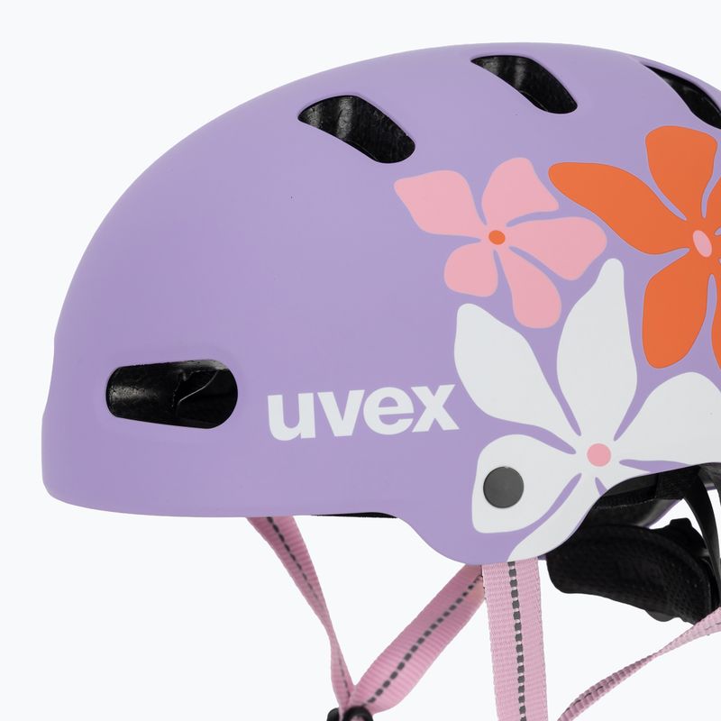 Children's helmet UVEX Kid 4 Style flower lilac matt 7