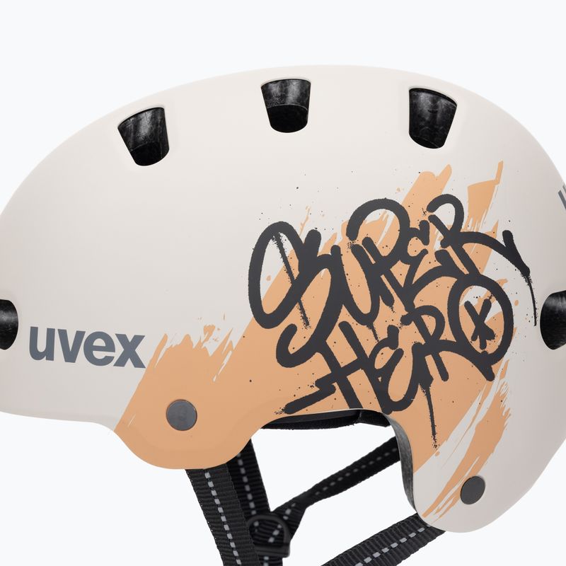 Children's helmet UVEX Kid 4 Style super hero warm grey matt 7