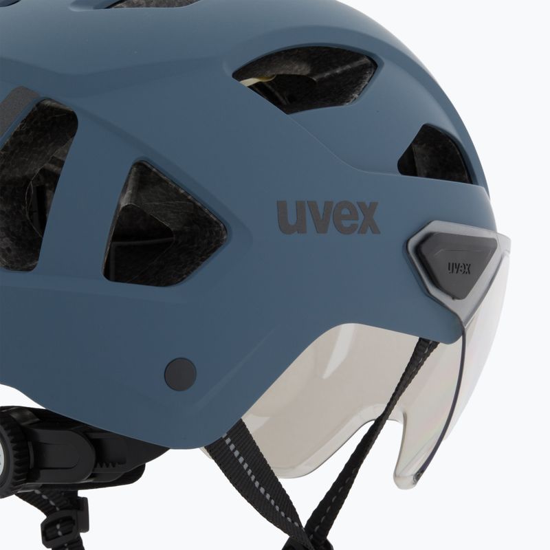 Bike helmet UVEX Stride Visor stone blue matt/lite mirror silver 8