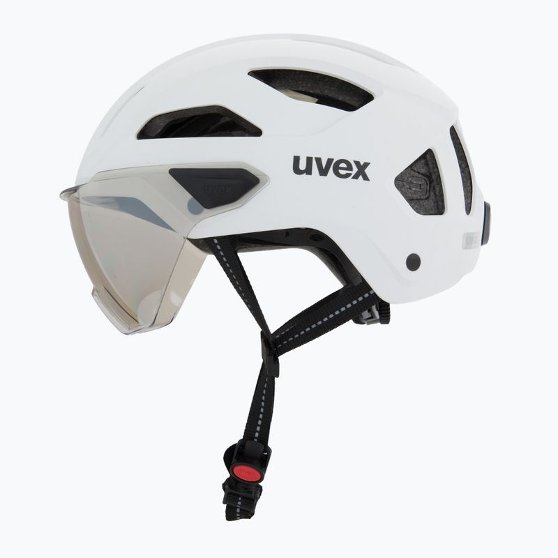 Bike helmet UVEX Stride Visor white matt/lite mirror silver 3