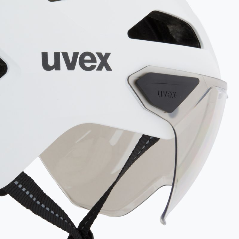 Bike helmet UVEX Stride Visor white matt/lite mirror silver 8